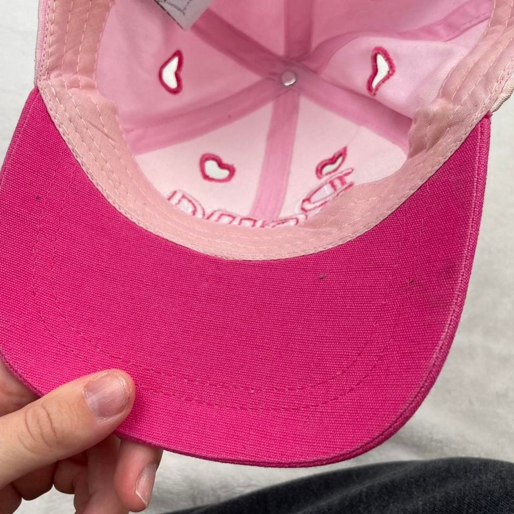 Vintage Y2K‎ Pink Heart Cutout Roma Italy Baseball Cap Style Hat - Picture 4 of 7